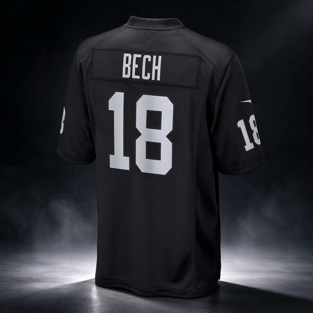 LV.Raiders #18 Jack Bech Black Team Game American Football Jerseys