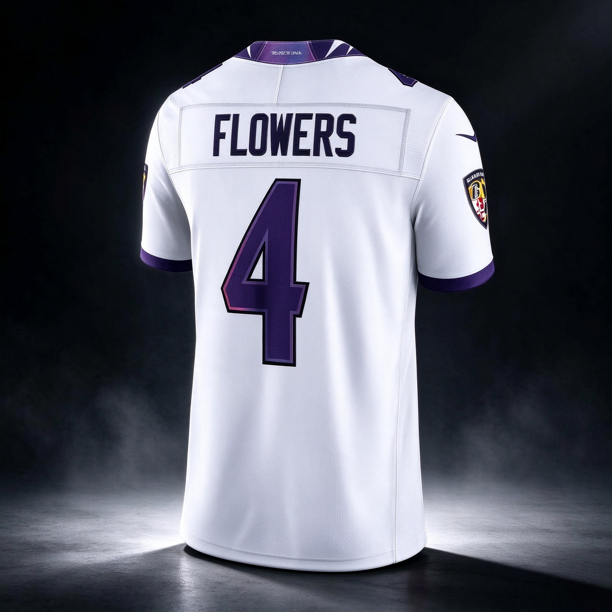 Zay Flowers Ravens #4 White Vapor F.U.S.E. Sewn Down Limited Stitched Football Jersey