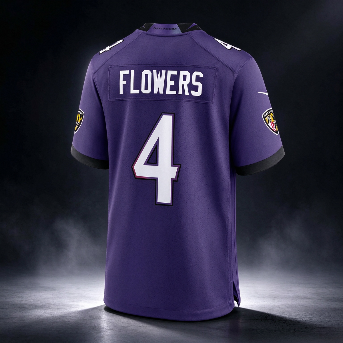 B.Ravens #4 Zay Flowers Purple Team Game Stitched Football American Jersey