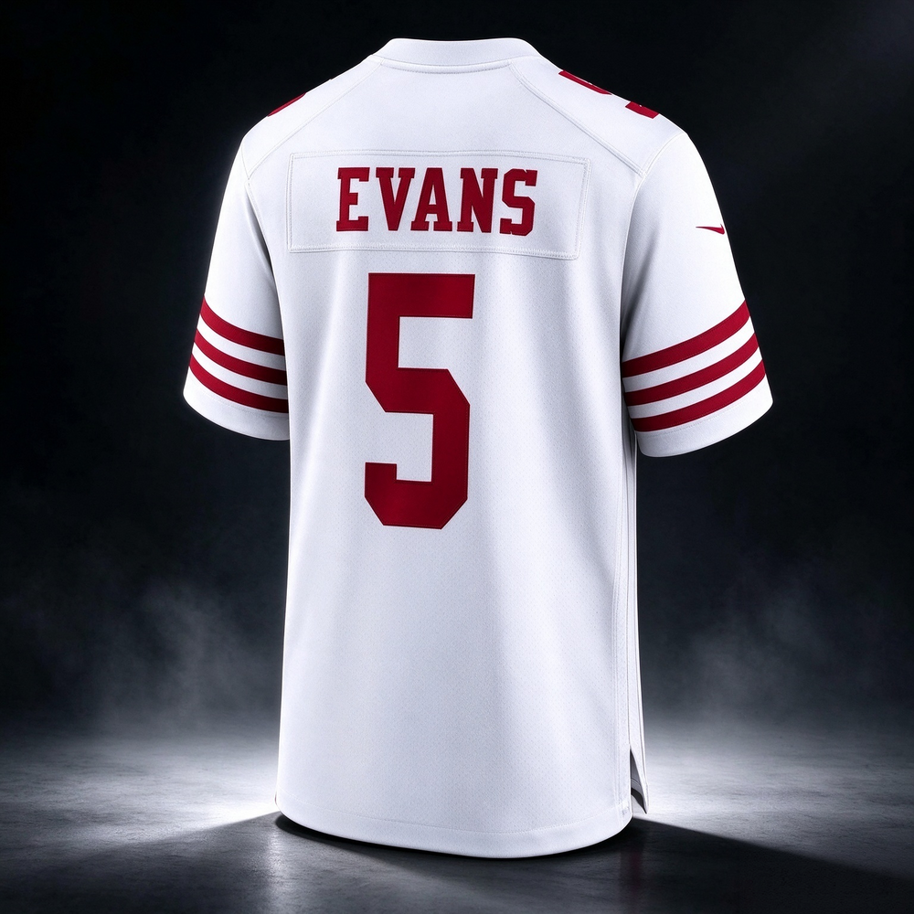 SF.49ers #5 Mike Evans White Game Stitched Football American Jersey