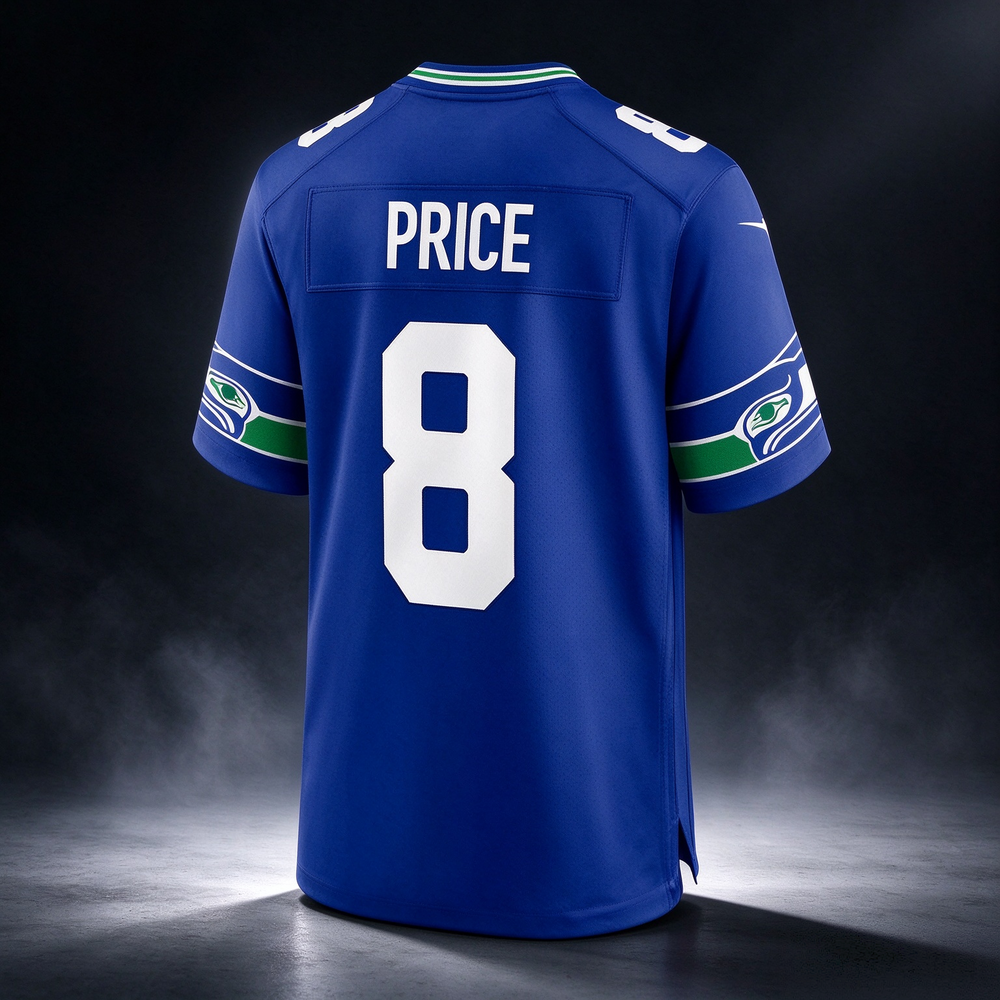 Jadarian Price Seahawks #8 Royal 2026 Draft Game Stitched Football Jersey