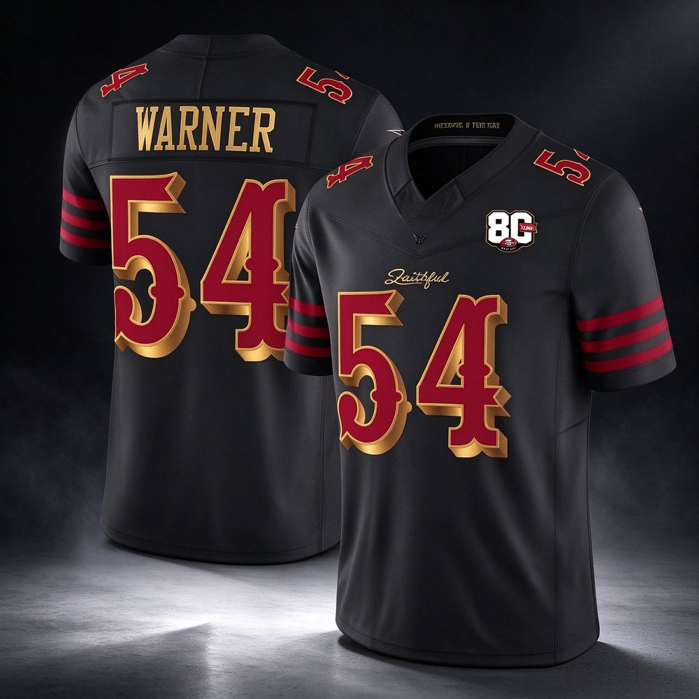 SF.49ers #54 Fred Warner Black 80th Anniversary Patch Rivalries F.U.S.E. Vapor Limited Football Stitched Jersey