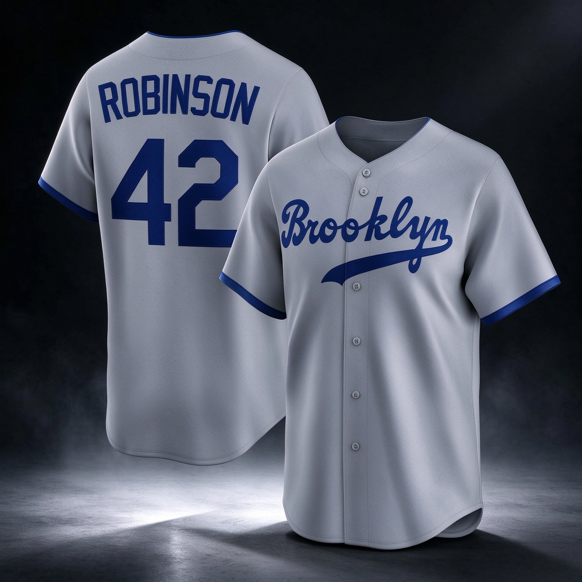 Brooklyn Dodgers #42 Jackie Robinson Gray Throwback Cooperstown Collection Limited Baseball Jersey