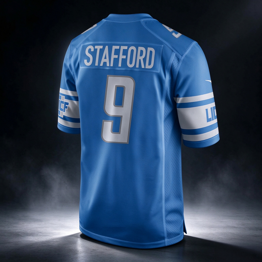 D.Lions #9 Matthew Stafford Blue Game Stitched Football American Jersey