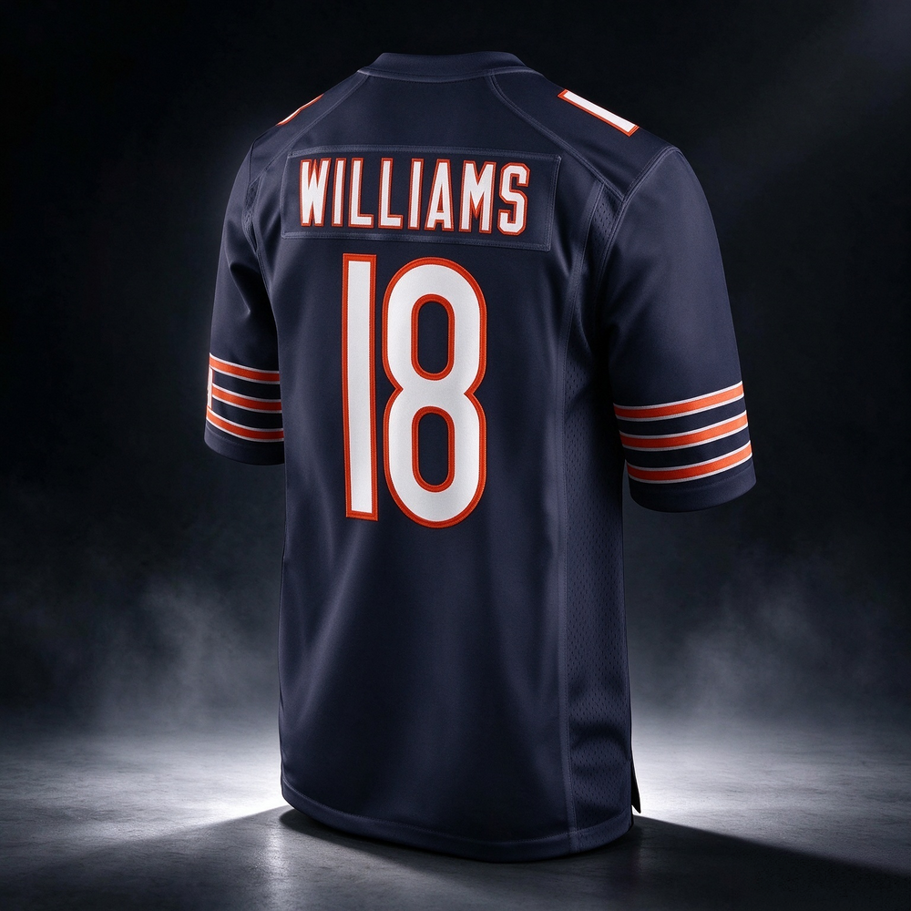 C.Bears #18 Caleb Williams Navy Player Game Stitched Football American Jersey