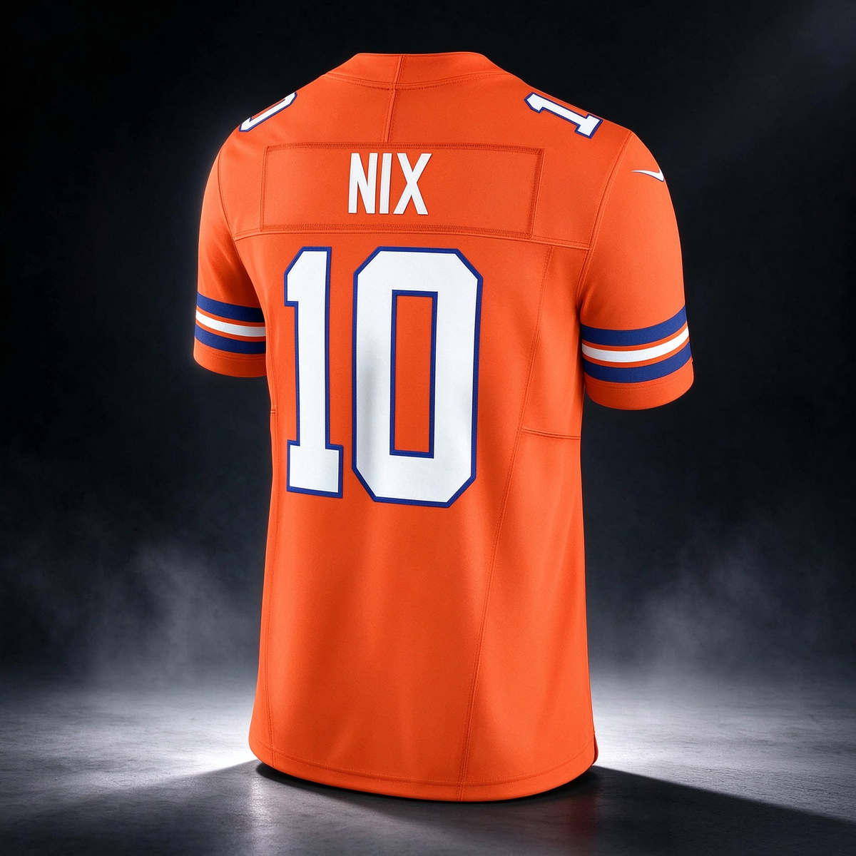 D.Broncos #10 Bo Nix Orange Vapor F.U.S.E. Limited Stitched Football American Jersey