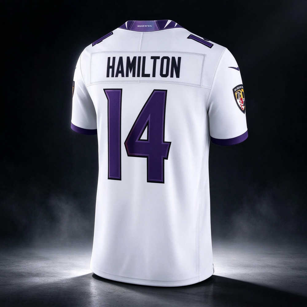 Kyle Hamilton Ravens #14 White Vapor F.U.S.E. Sewn Down Limited Stitched Football Jersey