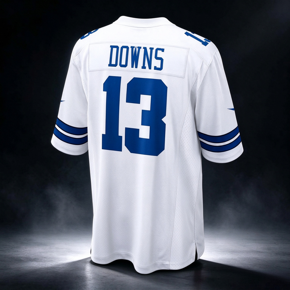 Caleb Downs Cowboys #13 White 2026 Draft Game Stitched Football Jersey
