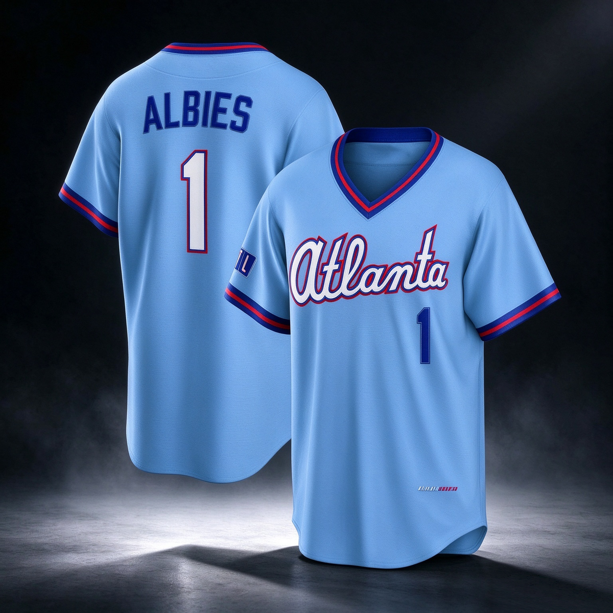 Atlanta Braves #1 Ozzie Albies Powder Blue 2026 City Connect Stadium Baseball Jersey