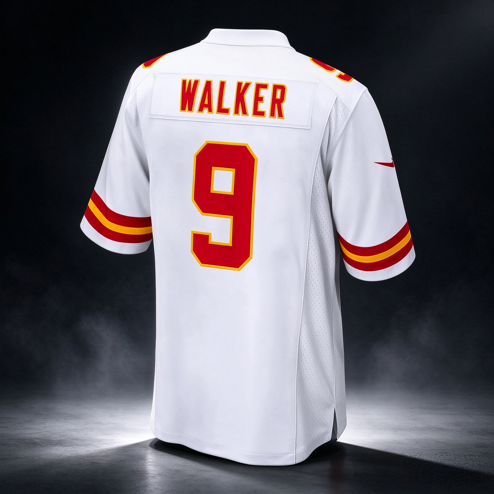 KC.Chiefs #9 Kenneth Walker III White Game Football Jersey Marou