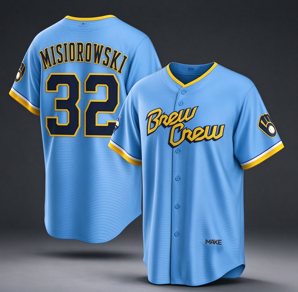 Milwaukee Brewers #32 Jacob Misiorowski Powder Blue City Connect Cool Base Stitched Baseball Jersey