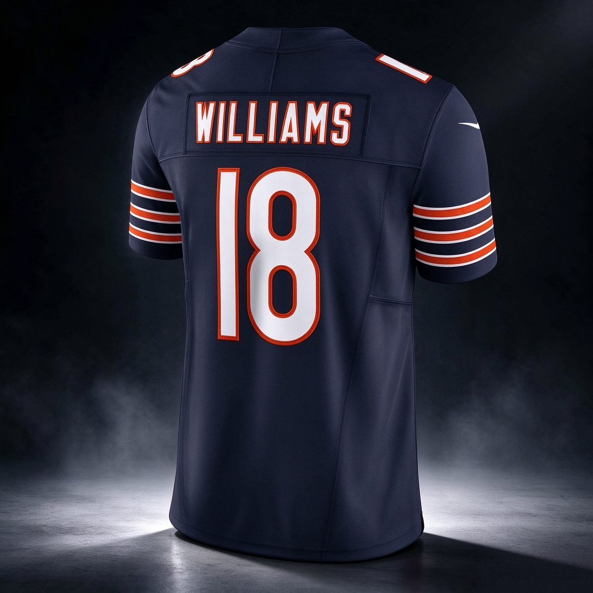C.Bears #18 Caleb Williams Navy Vapor F.U.S.E. Limited Stitched Football American Jersey