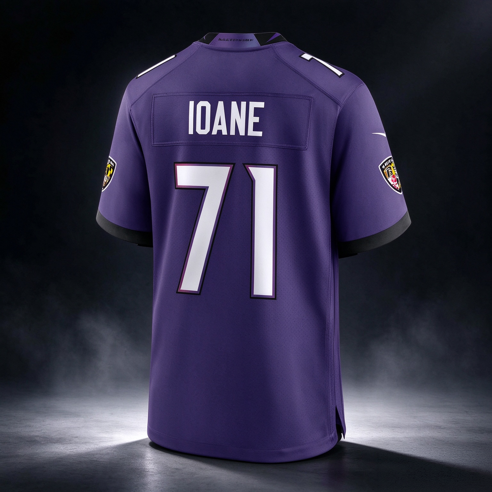 Olaivavega Ioane Ravens #71 Purple 2026 Draft Game Stitched Football Jersey