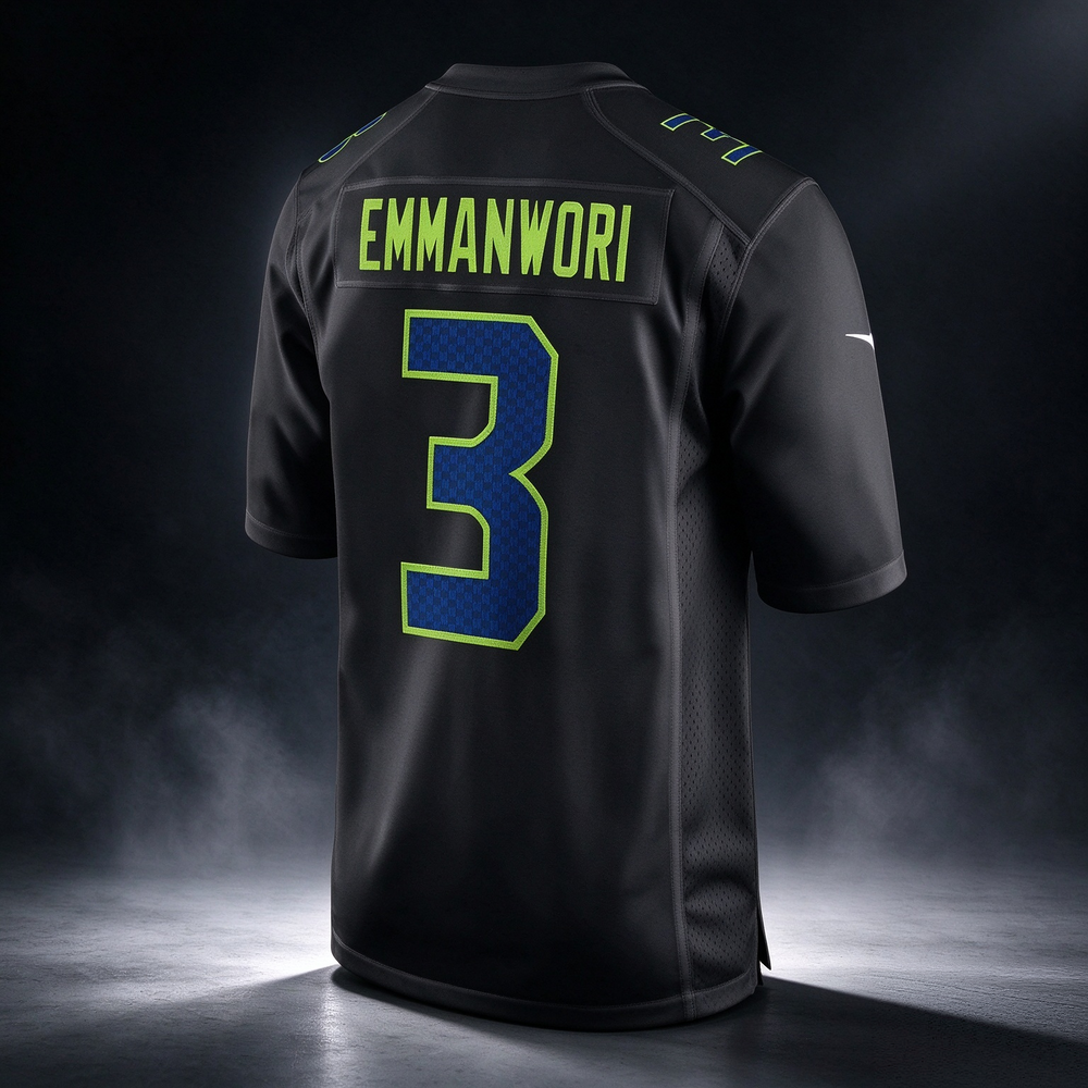 S.Seahawks #3 Nick Emmanwori Black Fashion Football Game Stitched Jersey