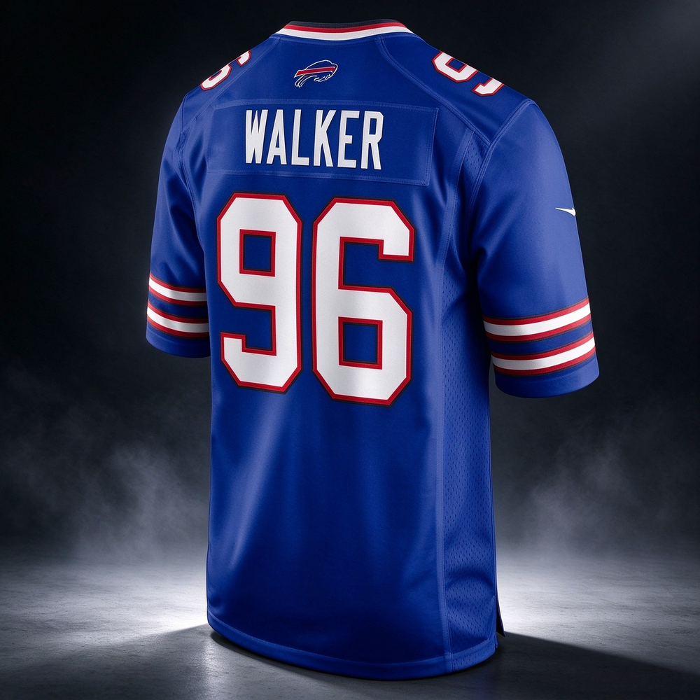 B.Bills #96 Deone Walker Royal Team Game Stitched Football American Jersey