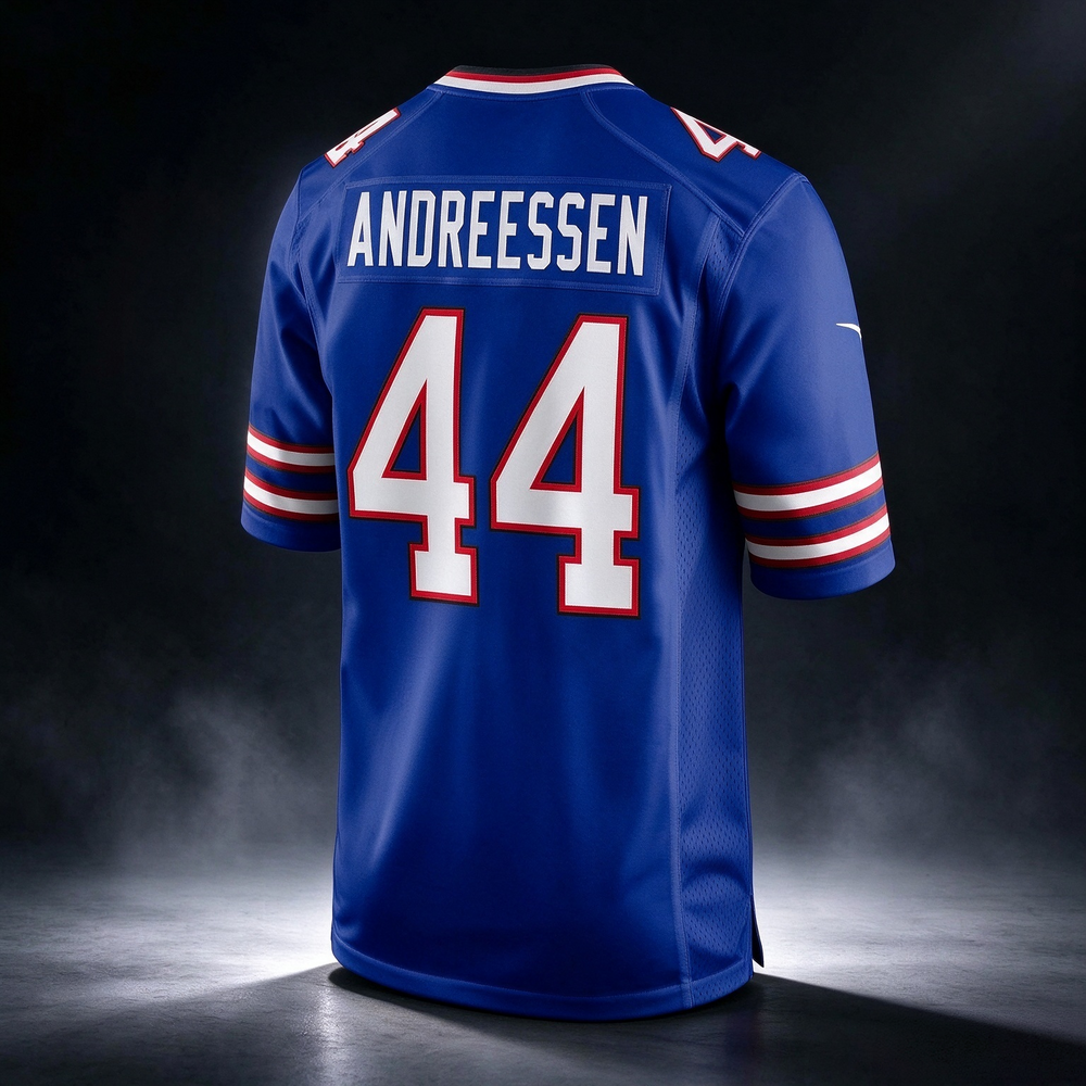 B.Bills #44 Joe Andreessen Royal Game Stitched Football American Jersey