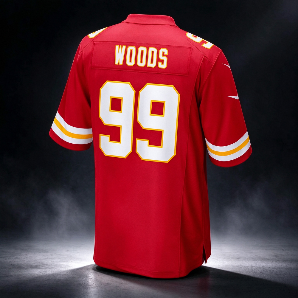 Peter Woods Chiefs #99 Red 2026 Draft Game Stitched Football Jersey