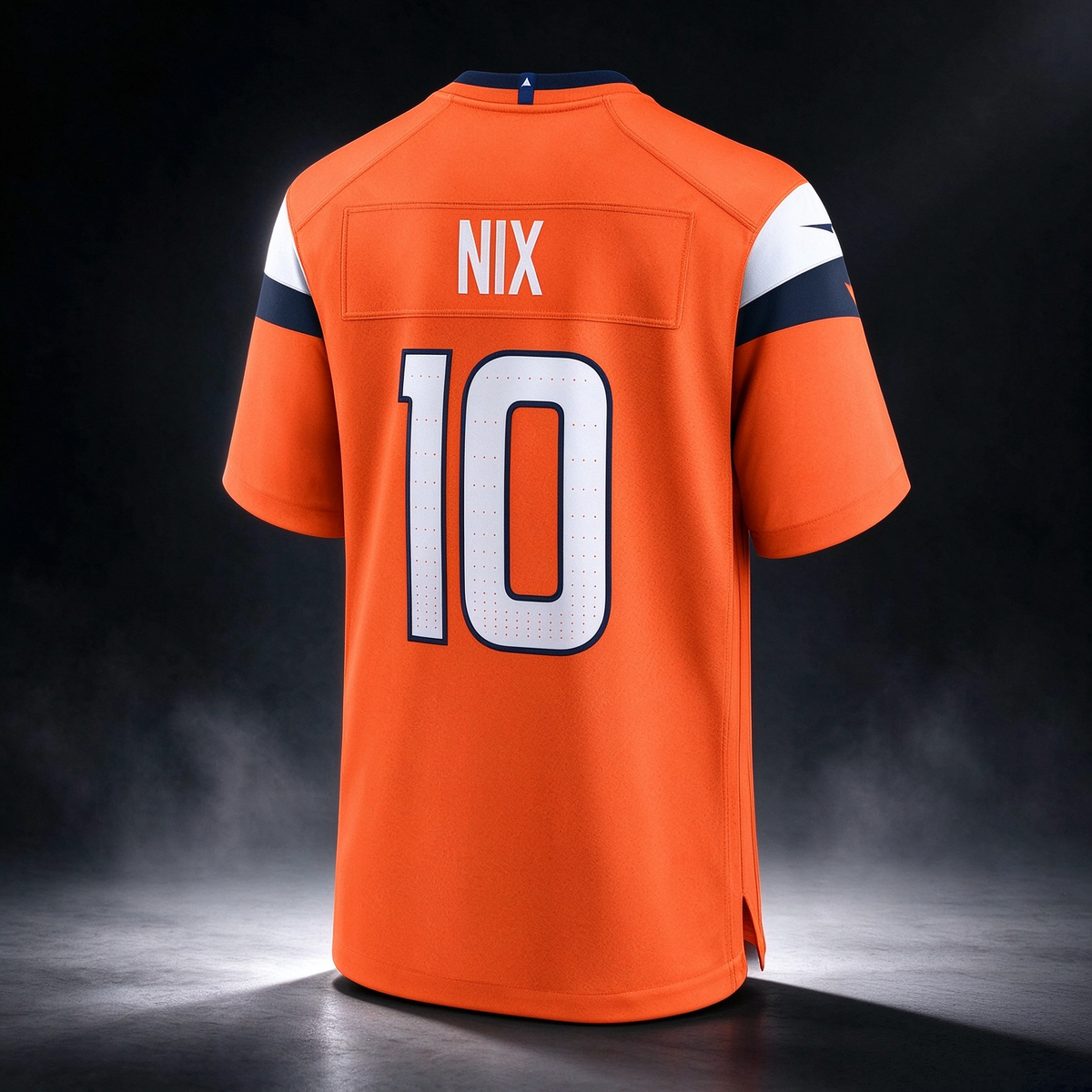 D.Broncos #10 Bo Nix Orange Game Stitched Football American Jersey