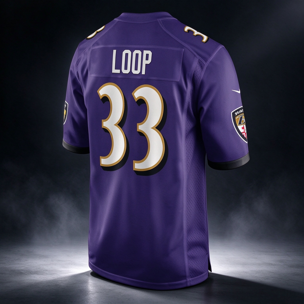 B.Ravens #33 Tyler Loop Purple Team Game Stitched Football American Jersey