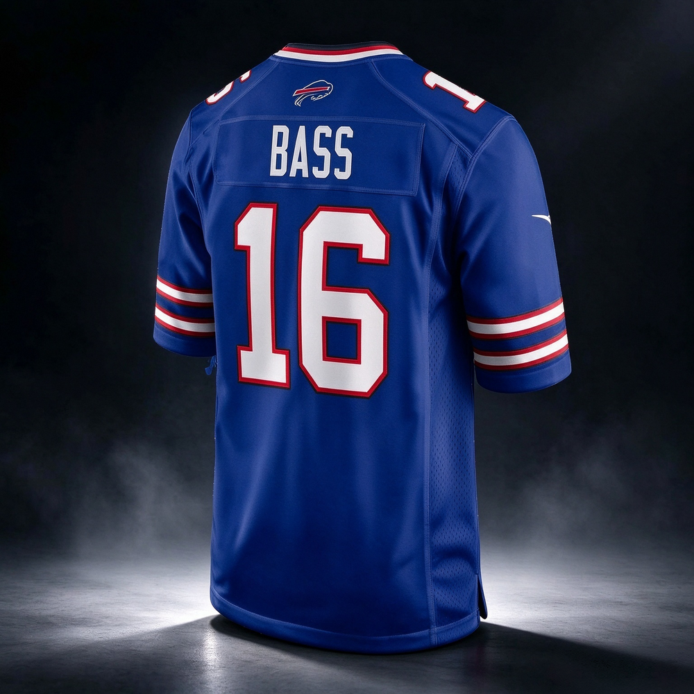 B.Bills #16 Tyler Bass Royal Team Game Stitched Football American Jersey