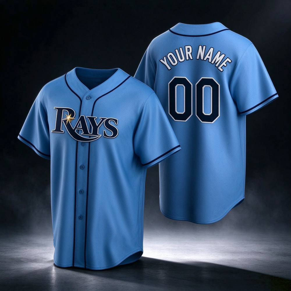 Custom Tampa Bay Rays Light Blue Stitched Cool Baseball Jersey