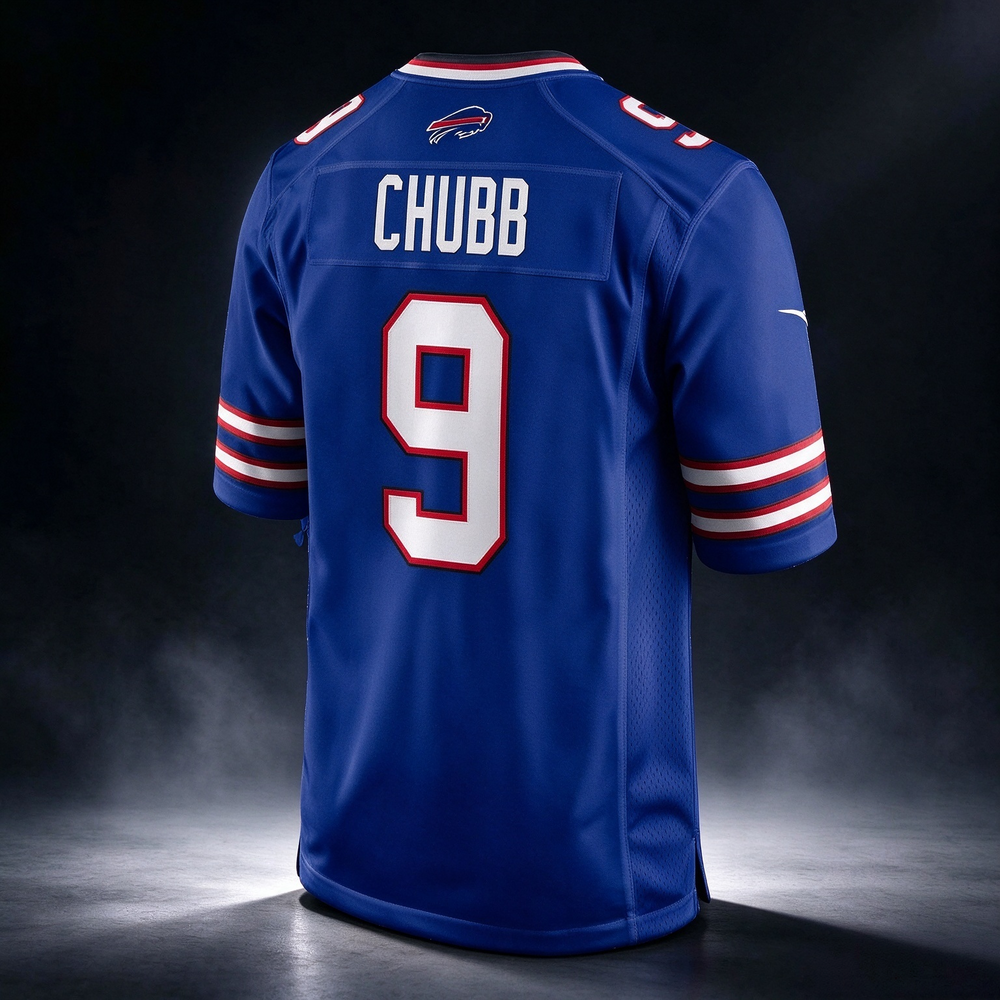 B.Bills #9 Bradley Chubb Royal Team Game Stitched Football American Jersey