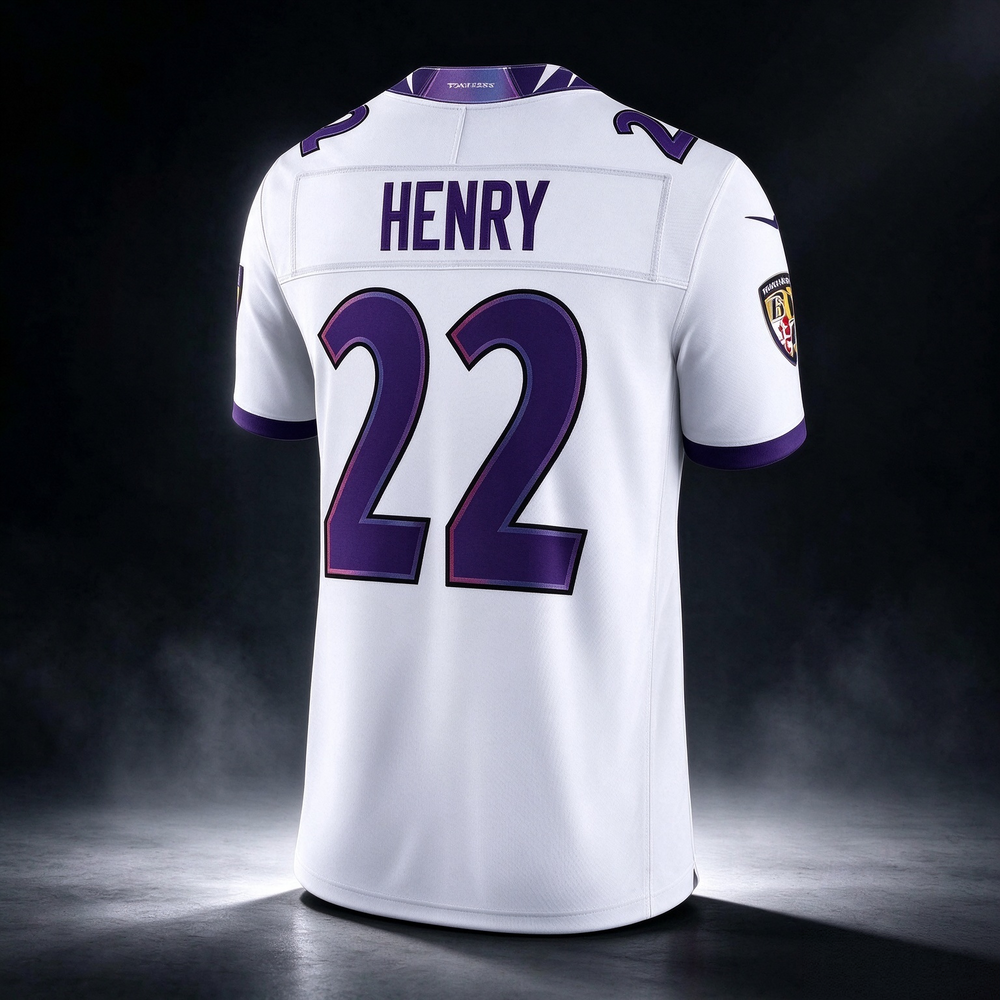 Derrick Henry Ravens #22 White Vapor F.U.S.E. Sewn Down Limited Stitched Football Jersey