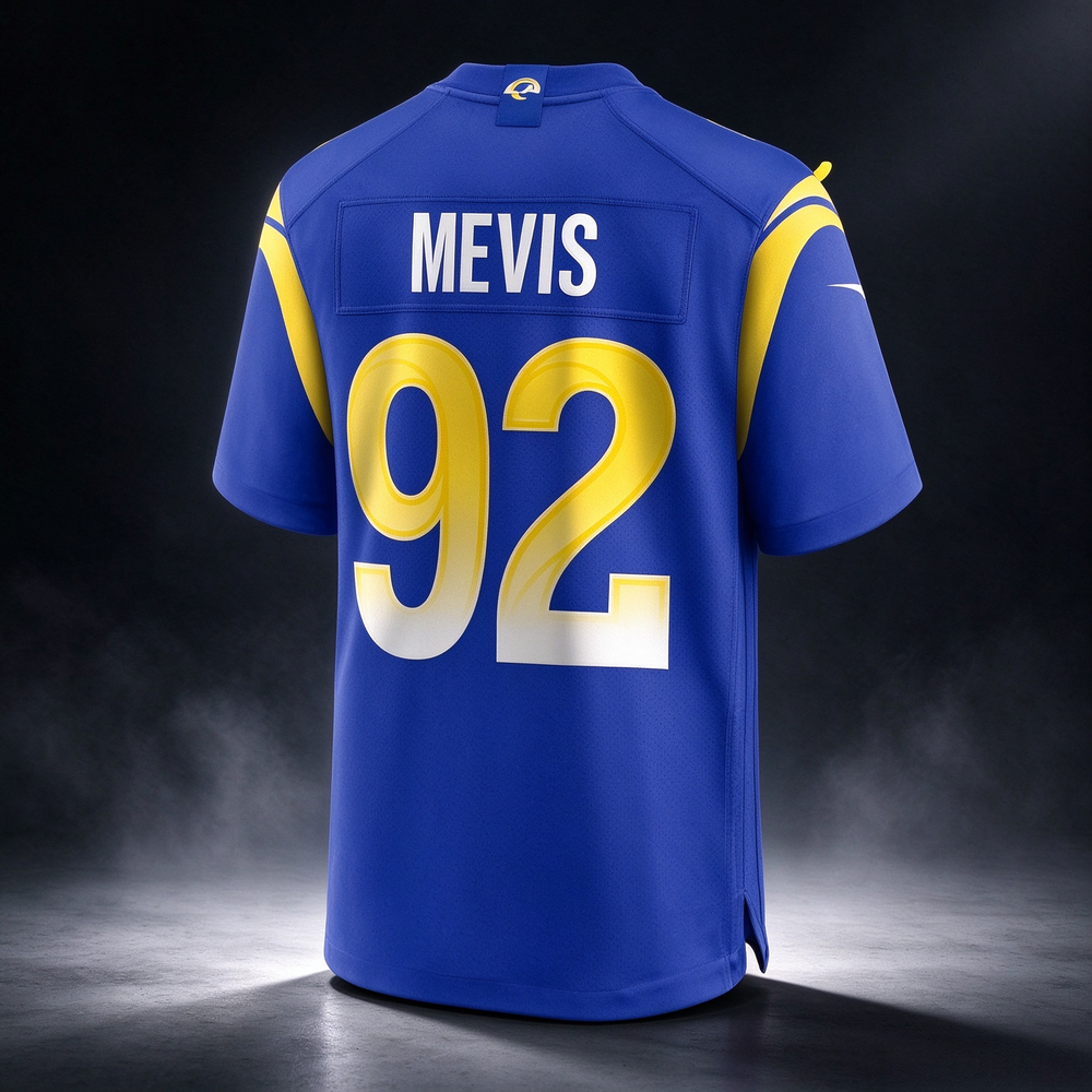 LA.Rams #92 Harrison Mevis Royal Team Game Football Jersey Marou