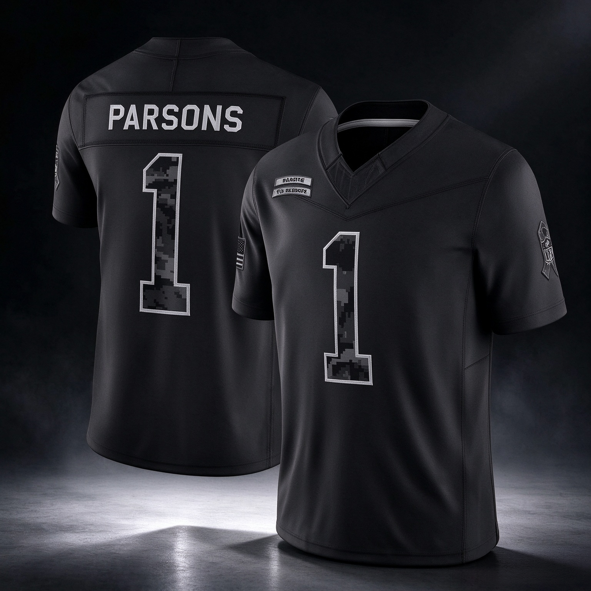 GB.Packers #1 Micah Parsons Black 2026 Salute to Service Stitched Limited Football Jersey