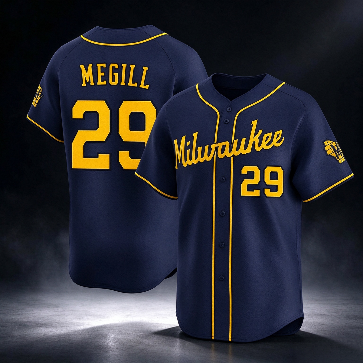 Milwaukee Brewers #29 Trevor Megill Navy Alternate Limited Stitched Baseball Jersey