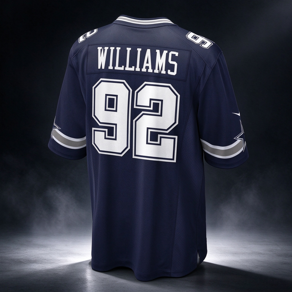 D.Cowboys #92 Quinnen Williams Navy Team Game Stitched Football American Jersey