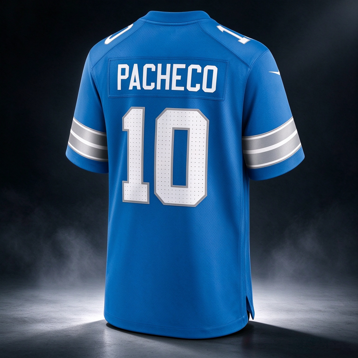 D.Lions #10 Isiah Pacheco Blue Team Game Stitched Football American Jersey