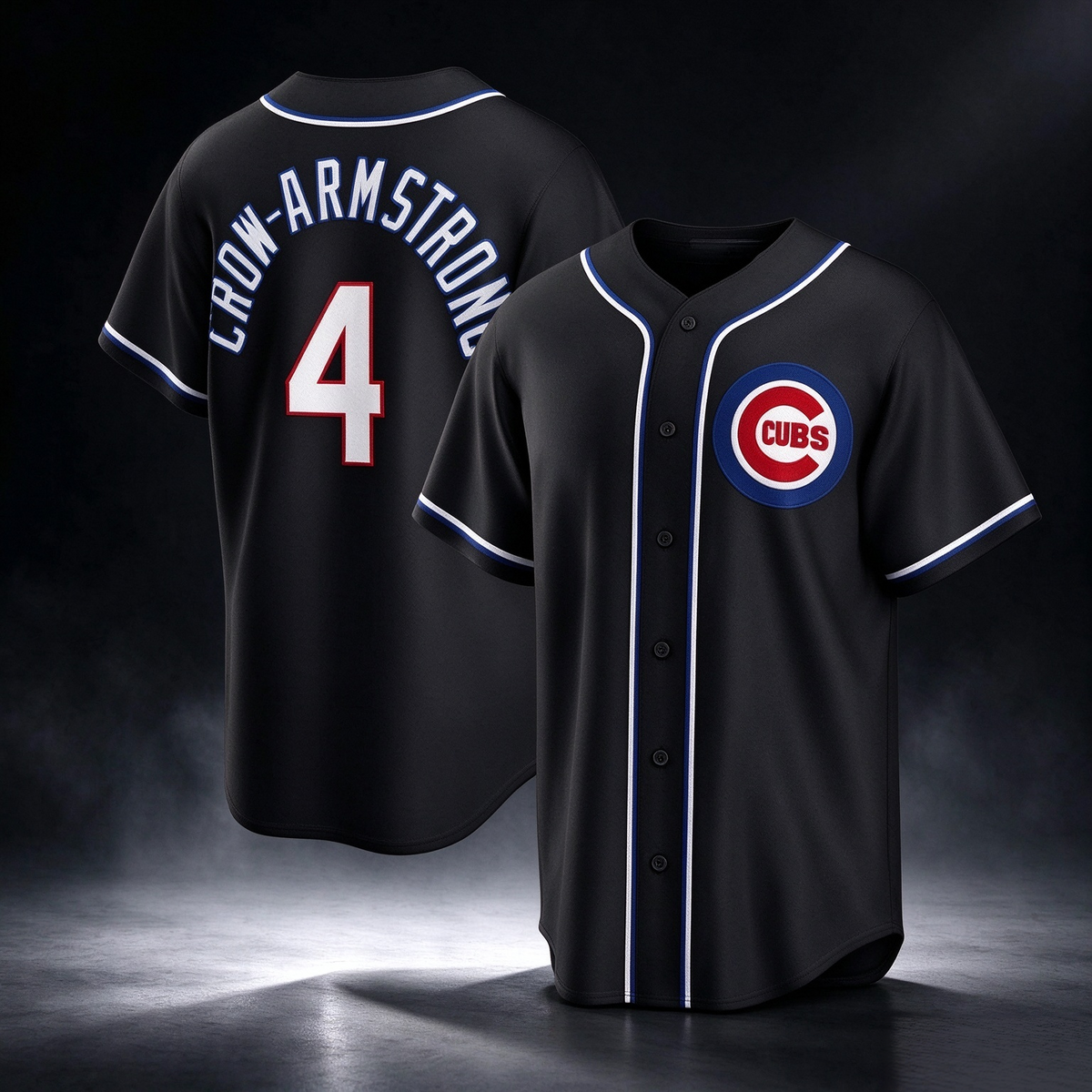 Chicago Cubs #4 Pete Crow-Armstrong 2026 Black Out Stitched Baseball Jersey