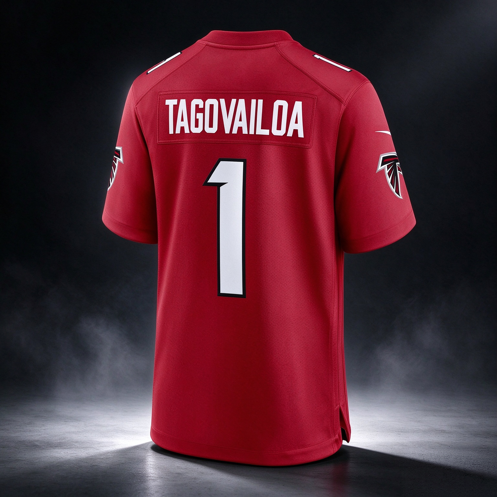 A.Falcons #1 Tua Tagovailoa Red Game Stitched Football American Jersey