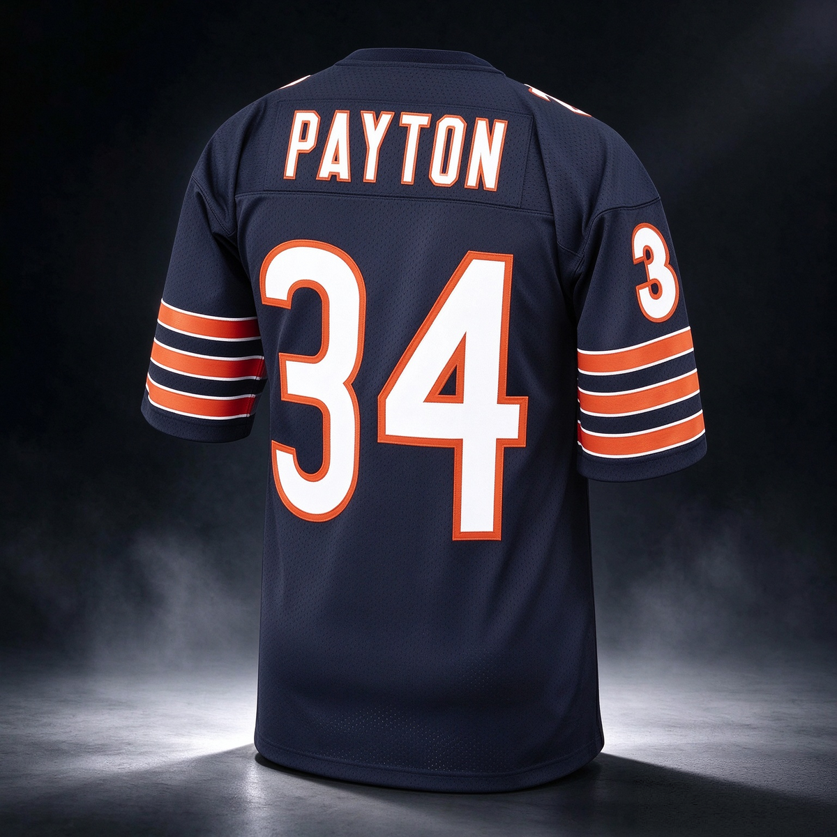 C.Bears #34 Walter Payton Mitchell & Ness Navy Authentic Throwback Retired Player Stitched Football American Jersey