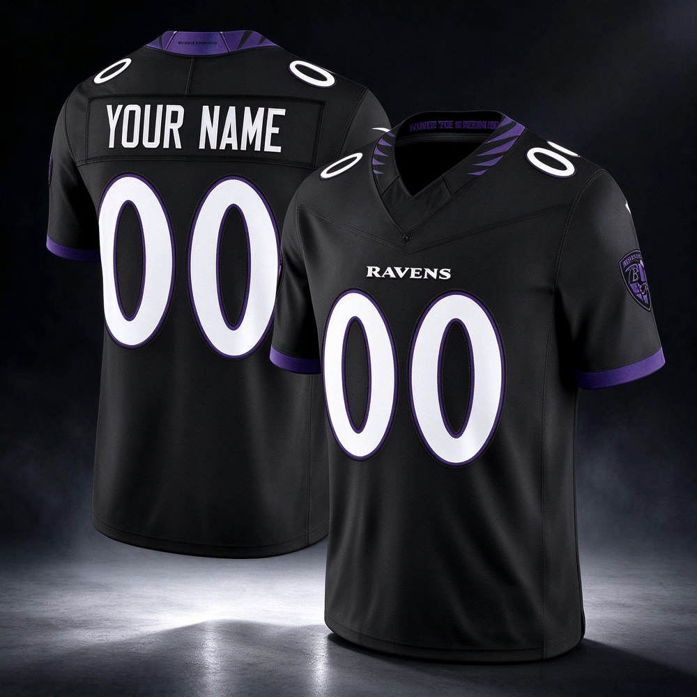Custom Baltimore Ravens Black 2026 Alternate Vapor F.U.S.E. Limited Football Stitched Jersey