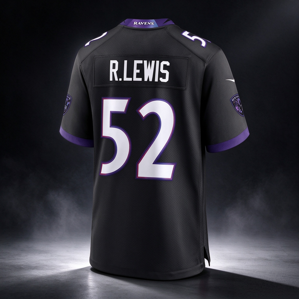 Ray Lewis Ravens #52 Black Alternate Game Stitched Football Jersey