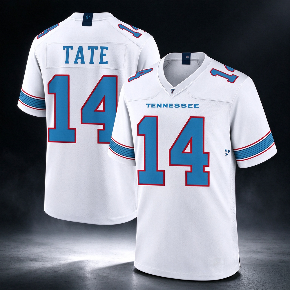 Carnell Tate Titans #14 White Game Stitched Football Jersey