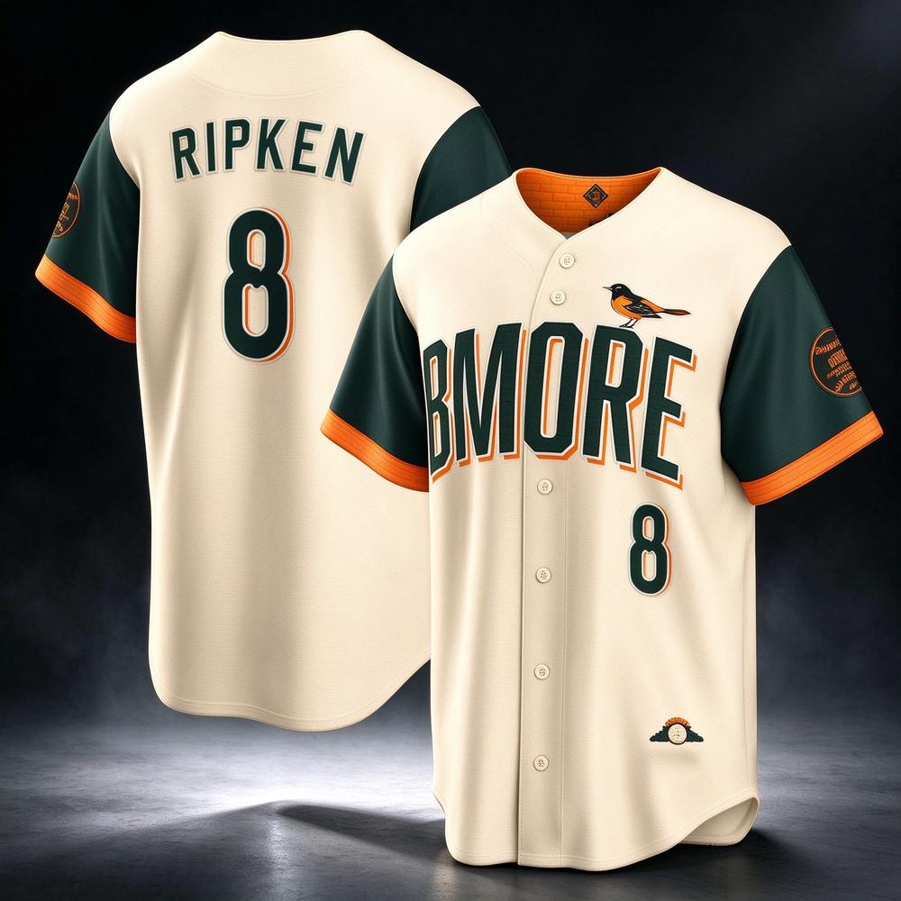 Baltimore Orioles #8 Cal Ripken Jr. Natural 2026 City Connect Stadium Baseball Jersey