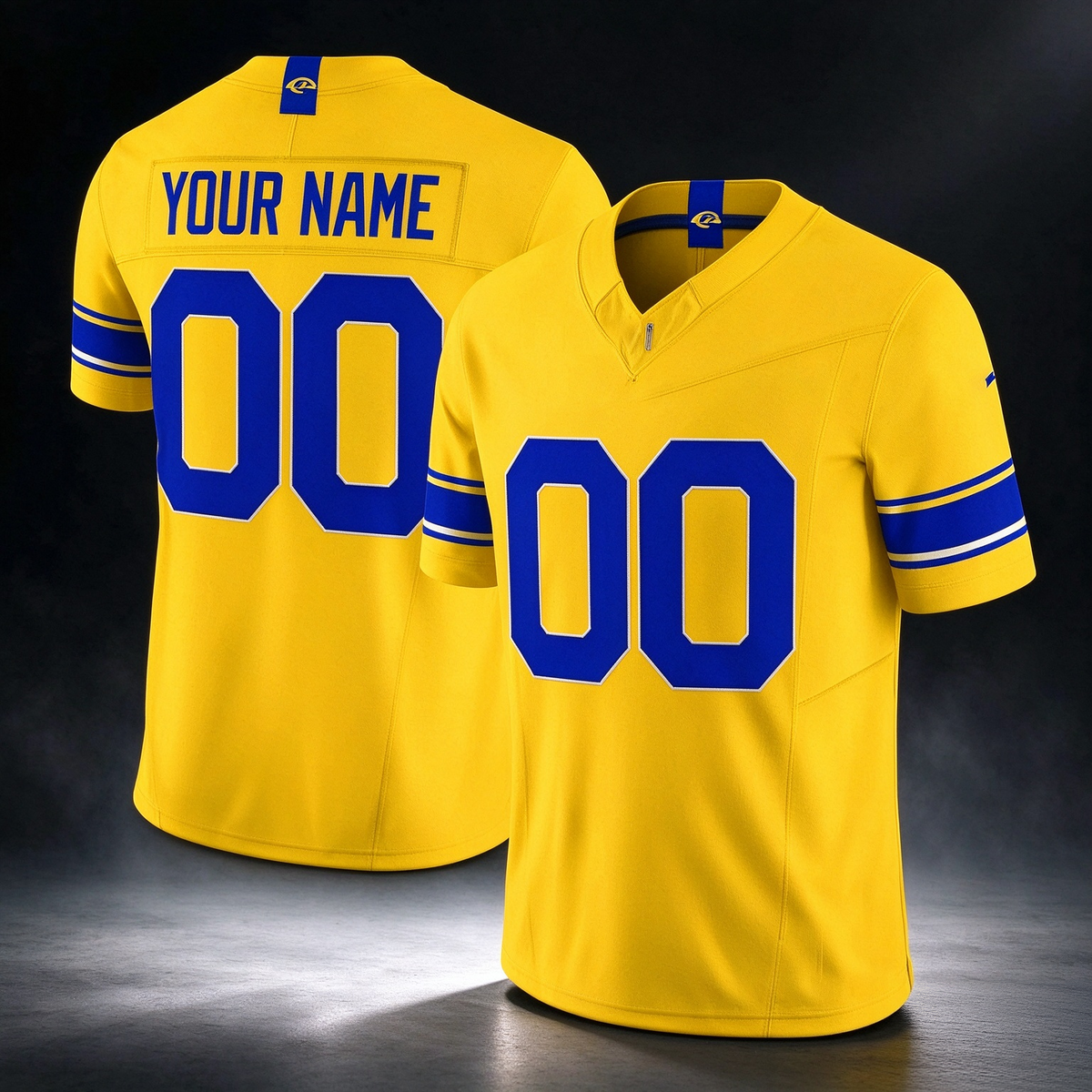 Custom Los Angeles Rams Yellow F.U.S.E. Vapor Limited Football Stitched Jersey