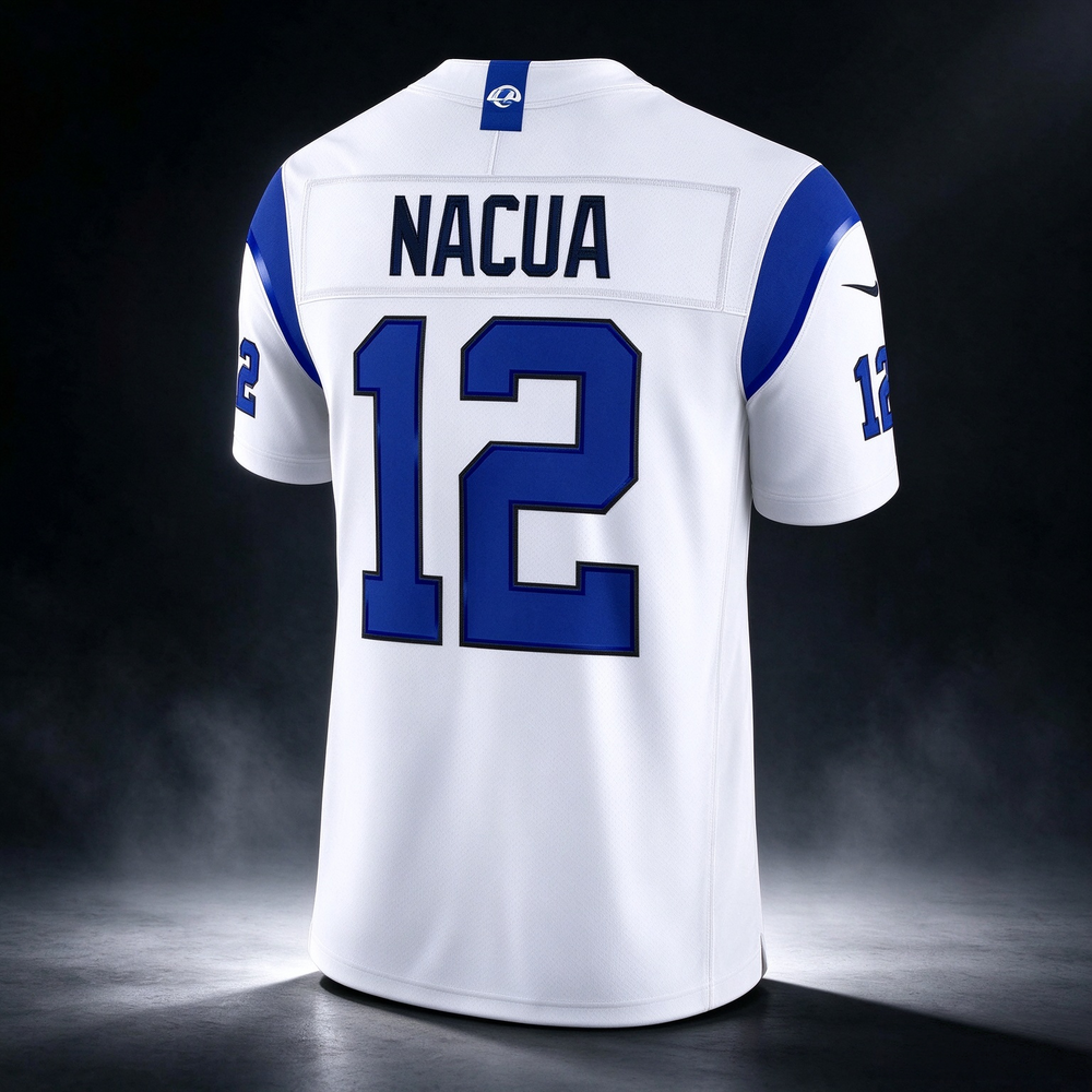 LA.Rams #12 Puka Nacua Fearsome White Vapor F.U.S.E. Stitched Limited Football Jersey