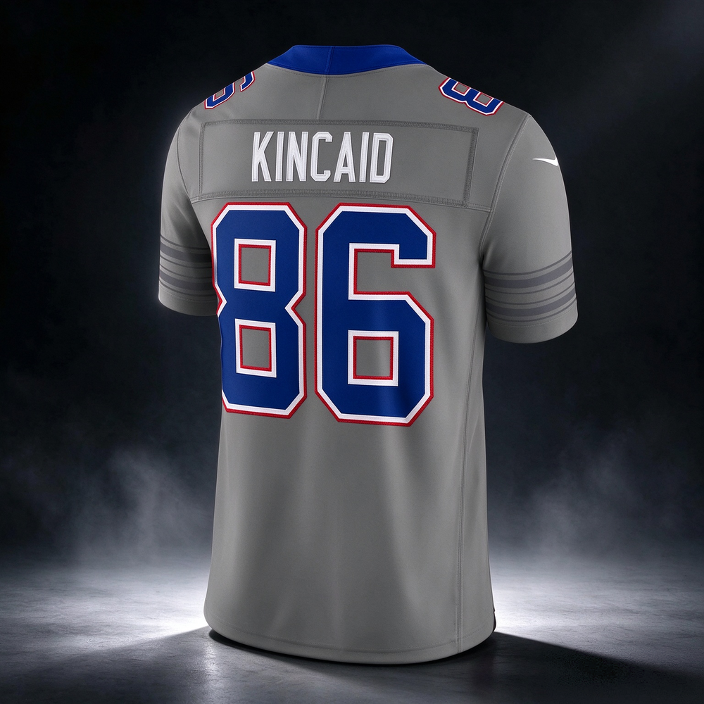 B.Bills #86 Dalton Kincaid Gray Nickel City Vapor F.U.S.E. Stitched Limited Football Jersey