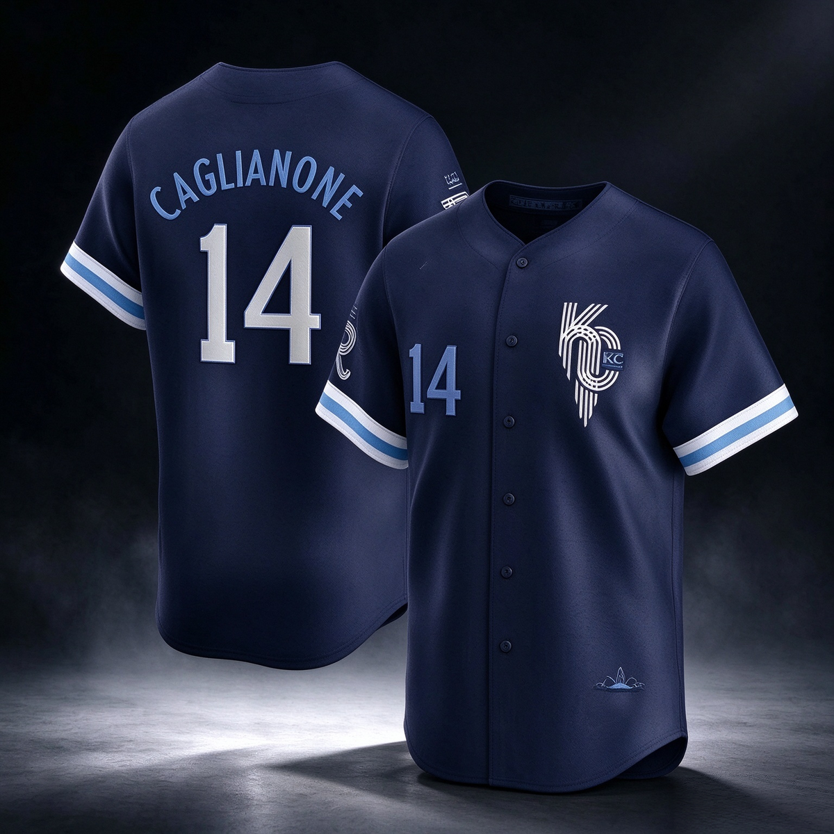 Kansas City Royals #14 Jac Caglianone Navy City Connect Limited Stitched Baseball Jersey
