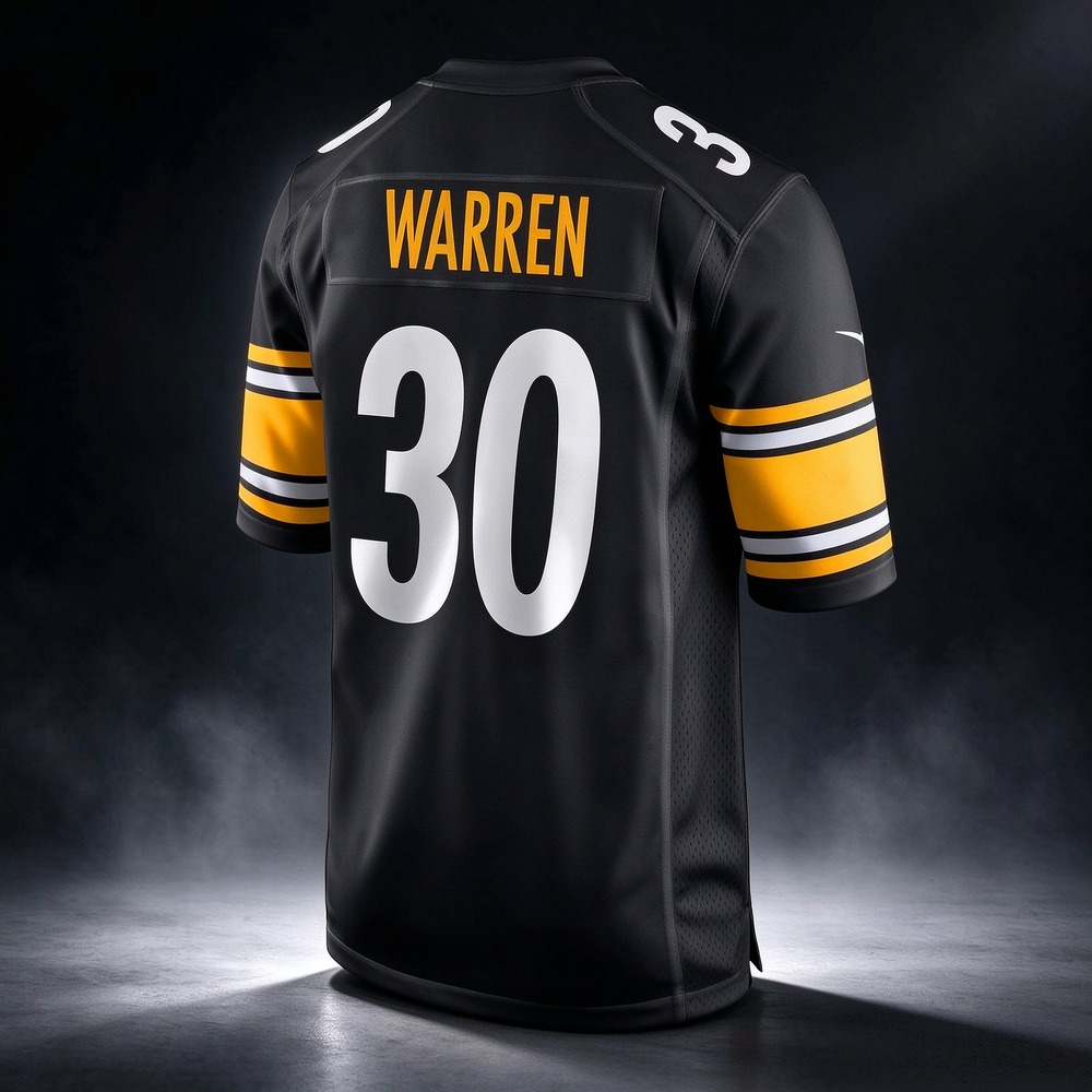 P.Steelers #30 Jaylen Warren Black Game Player Football Stitched jersey