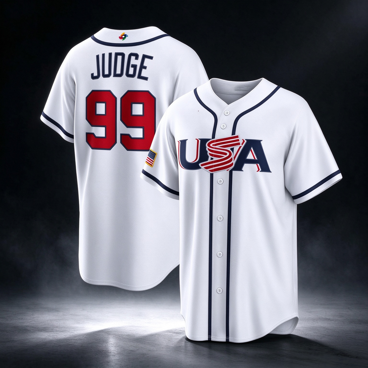 USA Baseball #99 Aaron Judge 2026 World Baseball Classic Home Stadium Baseball Jersey - White