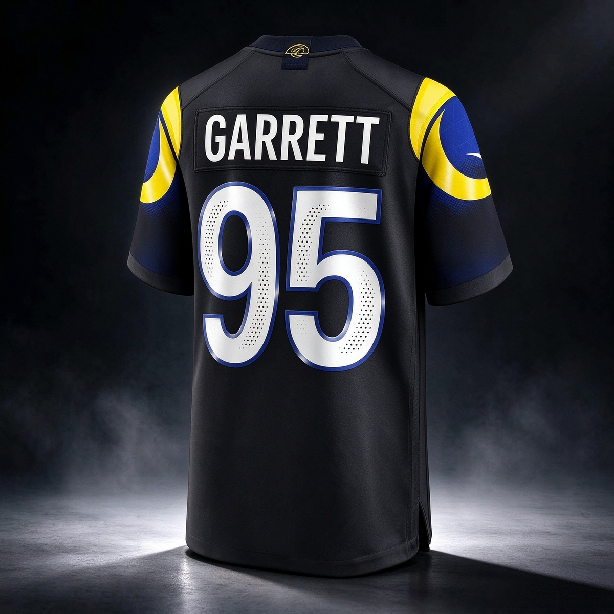 LA.Rams #95 Myles Garrett Midnight Blue 2025 Rivalries Stitched Football Jersey