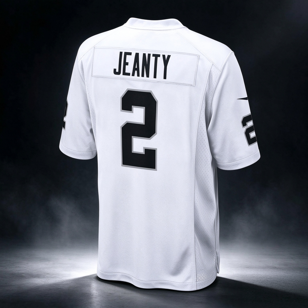 LV.Raiders #2 Ashton Jeanty White Game American Football Jerseys