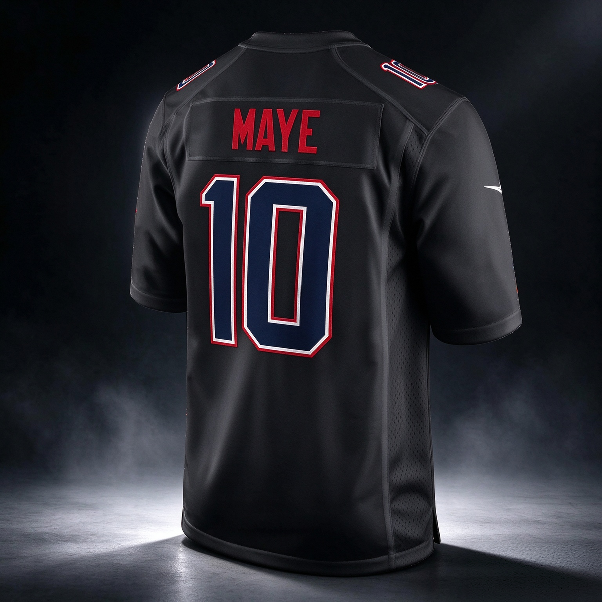 NE.Patriots #10 Drake Maye Carbon Black Game Football Jersey