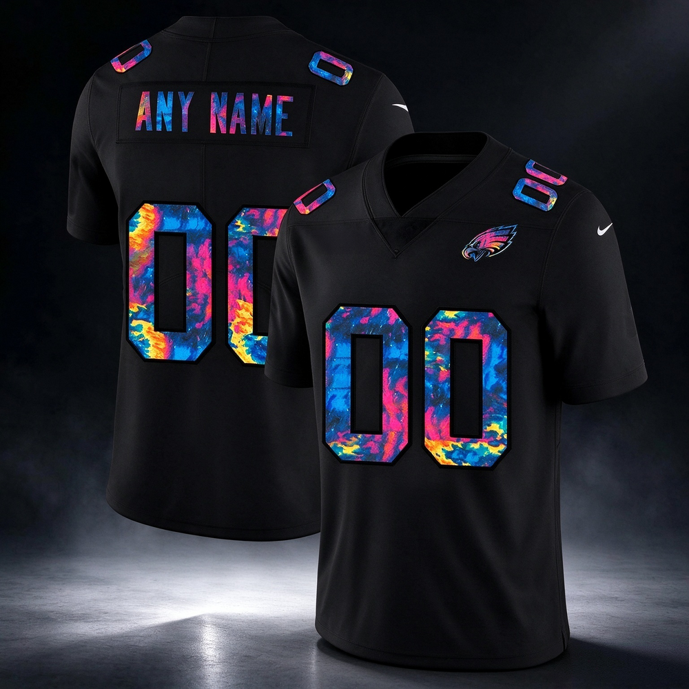 Custom P.Eagles Multi-Color Black 2020 Crucial Catch Vapor Untouchable Limited Football Jersey Marou
