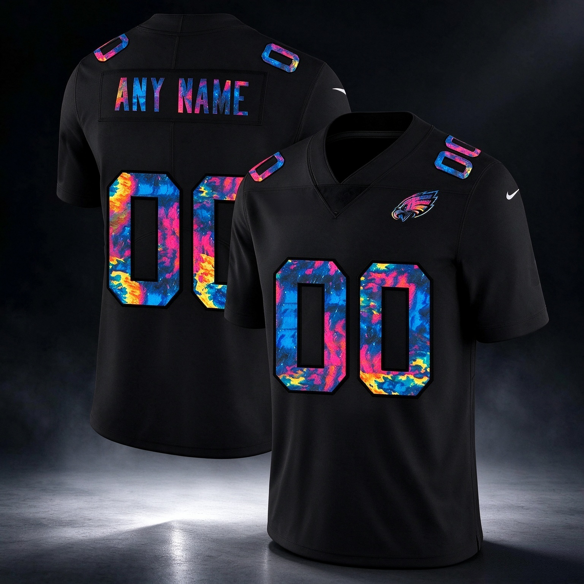 Custom P.Eagles Multi-Color Black 2020 Crucial Catch Vapor Untouchable Limited Football Jersey Marou